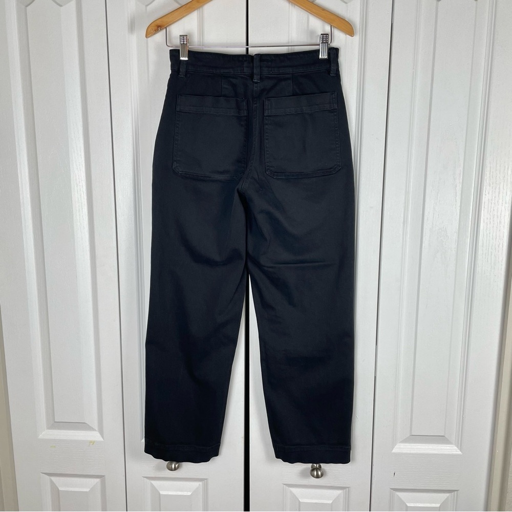 Everlane Cropped Straight Leg Pants Womens 2 Regular Black Corporate Preppy Chic - Picture 9 of 16
